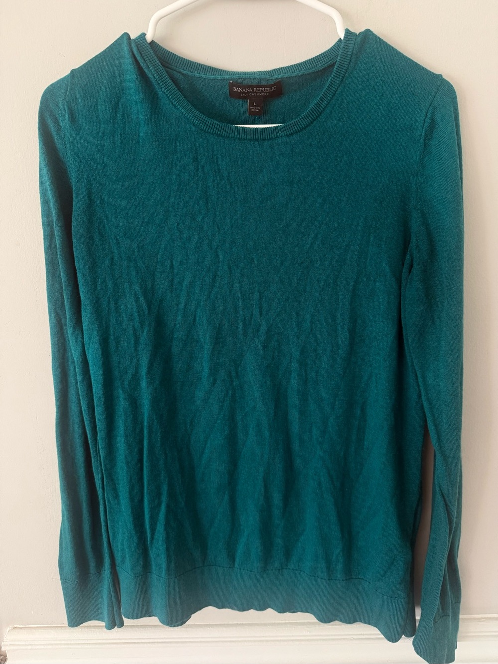 Banana Republic Teal Crewneck Sweater - Women's silk cashmere large